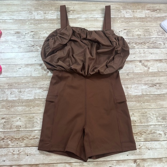 FREE PEOPLE Movement Women's Bubble Trouble Bodysuit Black Walnut Size XS NWOT! - Picture 3 of 9